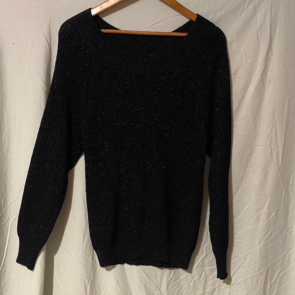 JH Collectibles Black Metallic Knit Women's Sweater